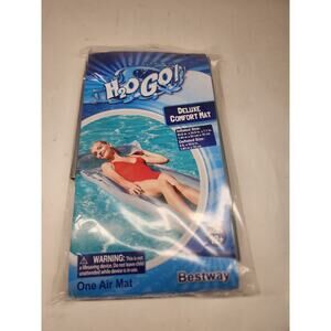 H2O Go Silver Matte Air Deluxe Comfort Mat Swimming Pool Beach Water Float Raft